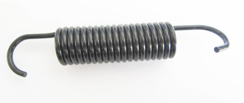 Heavy duty extension spring with open hooks