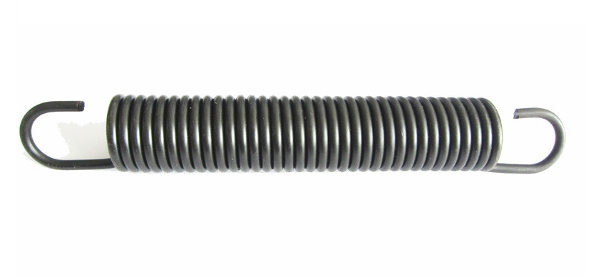 Long extension spring with open hook ends
