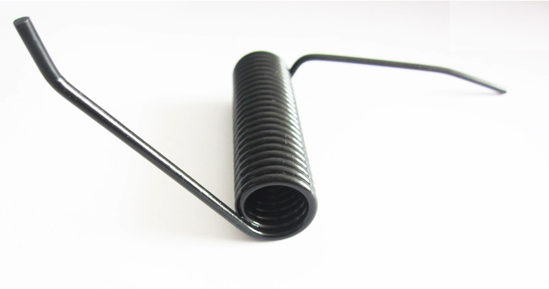 Black torsion spring with long bent leg