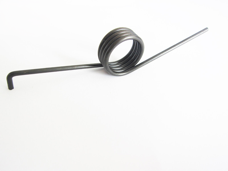 Torsion spring with long straight leg