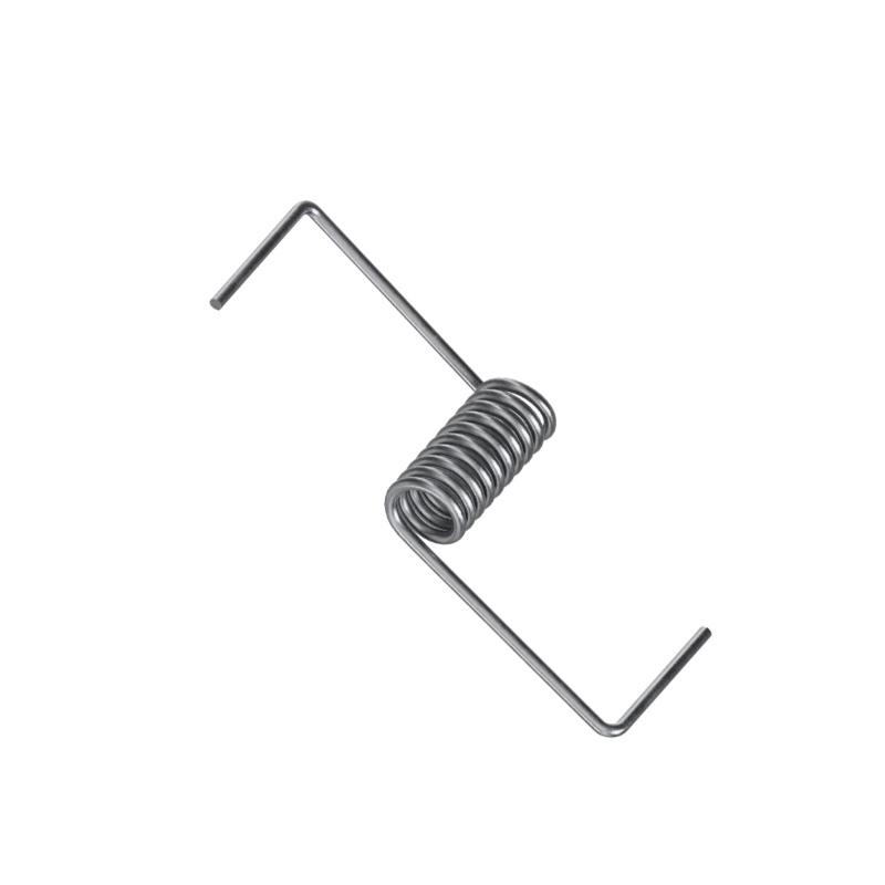 Torsion spring with square bent arms